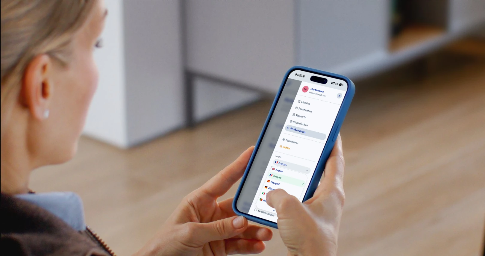 Interface multilingue de Point Audit